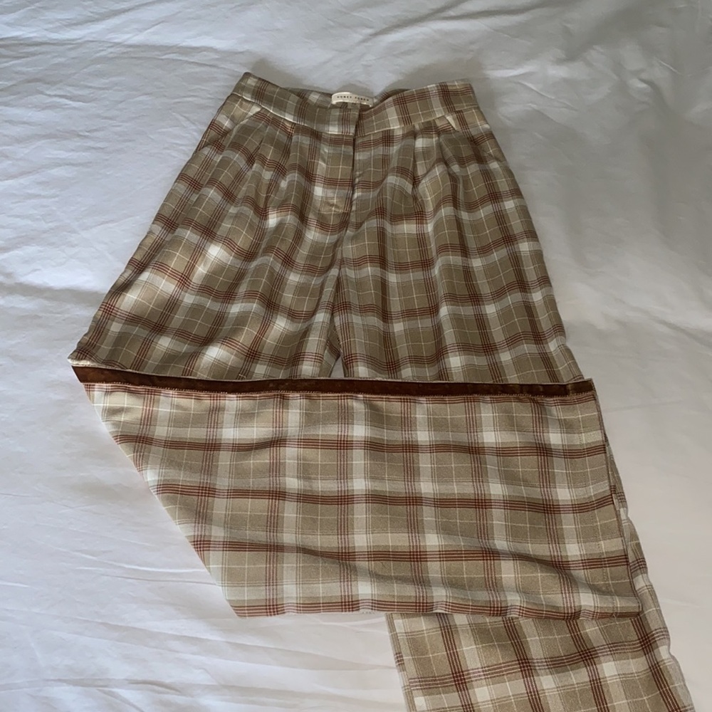 Honey Punch Poise Tan Plaid Trouser - Picture 6 of 8